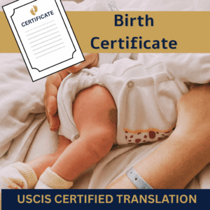 Store birth certificate – uscis certified translation